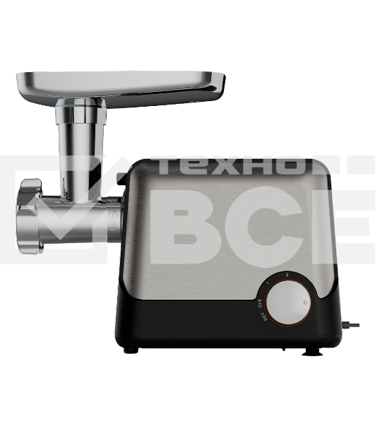 Мясорубка электрическая GARLYN MG-1500 серый/черный, 2000 Вт, 2.5 кг/мин, реверс, защита от перегрузки, насадки - 9