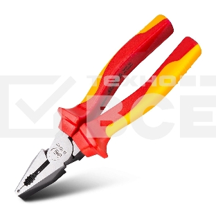 Диэлектрические комбинированные плоскогубцы Deli DL512007 180мм, сталь Cr-V, сертификат VDE для работ под напряжением до 1000 В