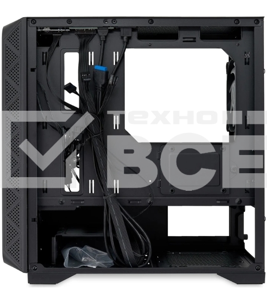 Компьютерный корпус без блока питания HSPD M321, Mesh Mini-tower, черный, slide TG, 0.45 SPCC, 2x140мм ARGb+1x120мм ARGb mATX, mITX 160/340/184мм 2x2.5