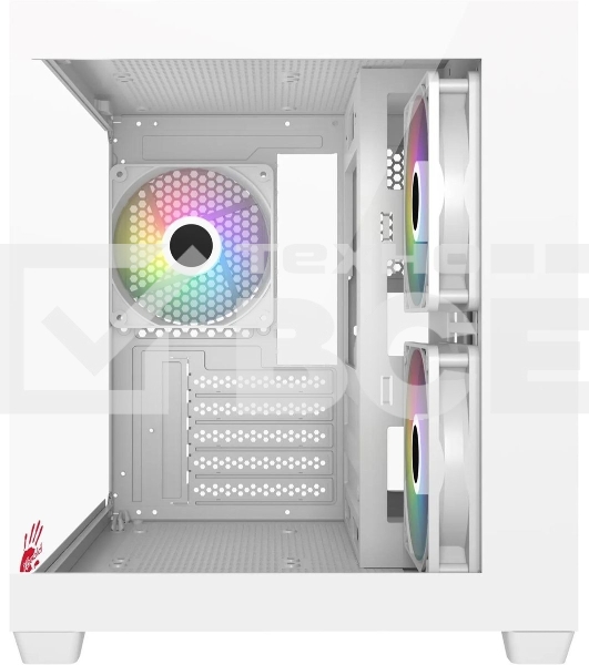 Компьютерный корпус Bloody CC-121 белый без БП mATX 7x120мм 1xUSB2.0 1xUSB3.0 audio