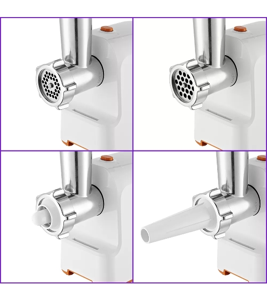 Мясорубка электрическая Kitfort КТ-2113-1 1000Вт белый/оранжевый