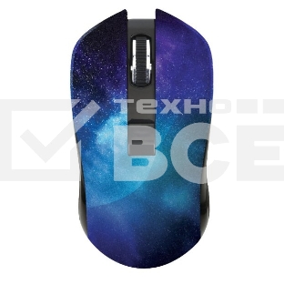 Мышь беспроводная Qumo Office M27 Universe синий, 1600 dpi, радиоканал, USB, кнопки - 4