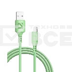 Кабель Defender F207, USB 2.0 (AM) - Type C, 1метр, 2.4А, силиконовая оплетка, зелёный., фото3