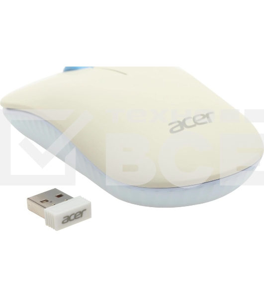Клавиатура + мышь Acer OCC205 беспроводной USB, 1200 dpi, белый/голубой