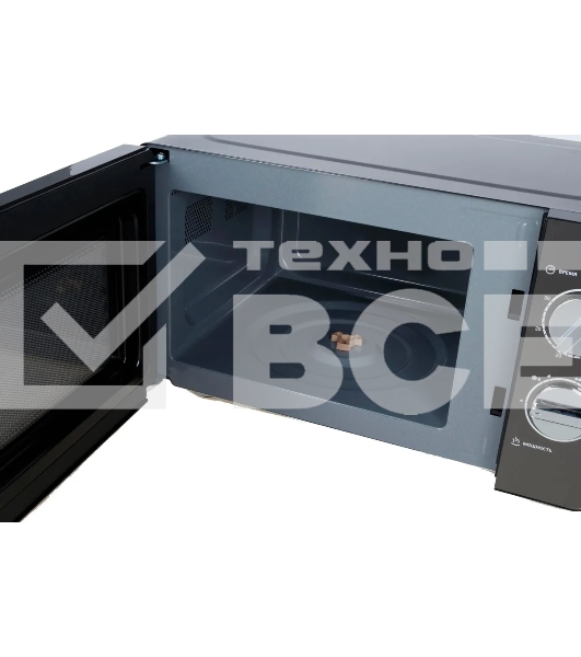 Микроволновая печь Hyundai HYM-M2007 черный/хром, 20 л, 700 Вт, переключатели - поворотный механизм