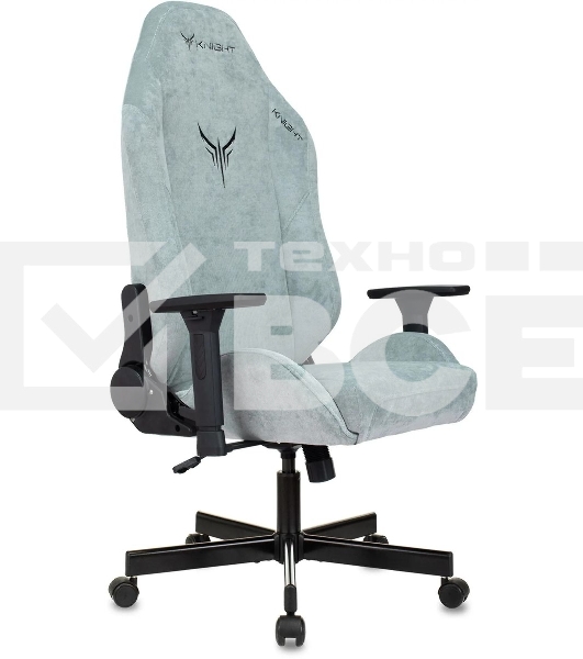 Кресло игровое Knight N1 Fabric серо-голубой Light-28 с подголов. крестовина металл