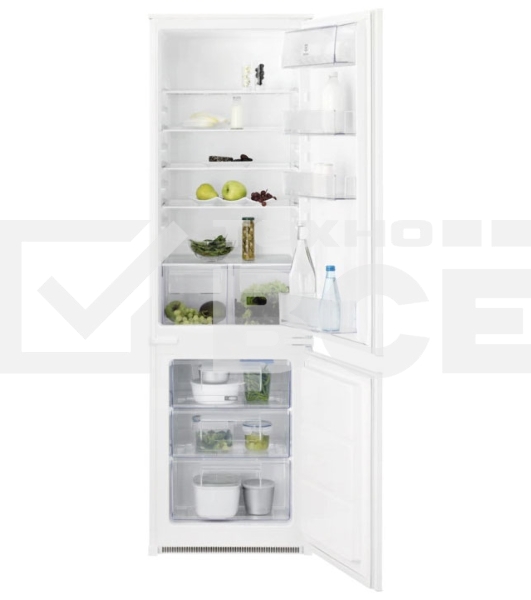 Встраиваемый холодильник Electrolux RNT2LF18S (без No Frost, электронное управление, класс A+, полезный объем: 272 л (195 + 72 л), 54x54.9x177.9 см, белый)