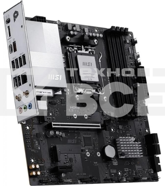 Материнская плата MSI PRO B840M-P WIFI6E, AM5, AMD B840, 4xDDR5, 4xSATA, 2xM.2, 1xPCIe 4.0 x16, 1xPCIe 3.0 x1, 1xHDMI, 1x2.5Gb LAN, Wi-Fi 6E, Bluetooth 5.3, 1xUSB-C 10Gbps, 1xUSB-A 10Gbps, 2xUSB-A 5Gbps, 4xUSB-A 2.0, 3x3.5 мм, 7.1, mATX