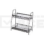 Этажерка настольная двухуровневая Mallony L’ordine Nero, 31,5*17*33 см, фото 1