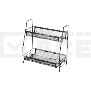 Этажерка настольная двухуровневая Mallony L’ordine Nero, 31,5*17*33 см