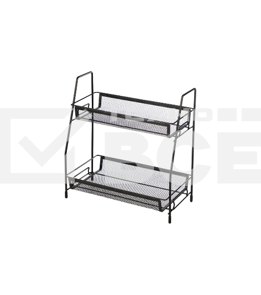 Этажерка настольная двухуровневая Mallony L’ordine Nero, 31,5*17*33 см