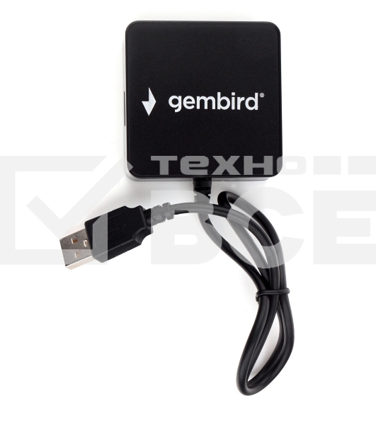 USB-концентратор USB 2.0 Gembird UHB-242, 4 порта, блистер, черный