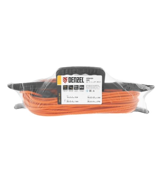 Удлинитель-шнур силовой Garden Series Denzel б/з, ПВС, 20 м, 1 розетка, 2*1 мм