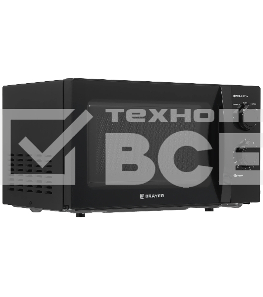 Микроволновая печь BRAYER BR2500 черный, 20 л, 700 Вт, переключатели - поворотный механизм