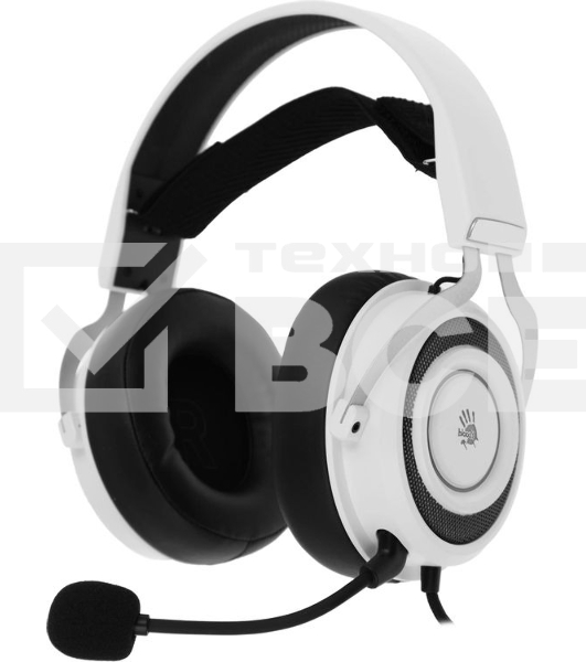 Гарнитура проводная с микрофоном A4Tech Bloody G535 белый/черный 2м мониторные USB оголовье (G535 (BLACK+WHITE) USB)