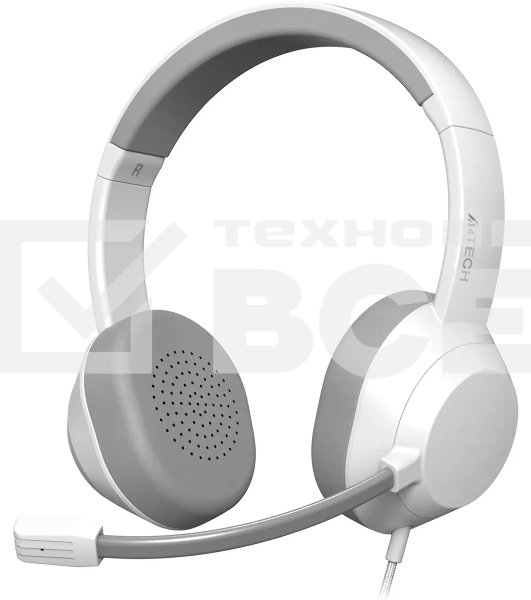 Наушники с микрофоном A4Tech Fstyler FH150U белый/серый 2м накладные USB оголовье (FH150U WHITE)