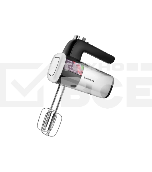 Миксер BRAYER, 800 Вт, 5 скор.реж, турбо,насад. венчики, насад для взбивания
