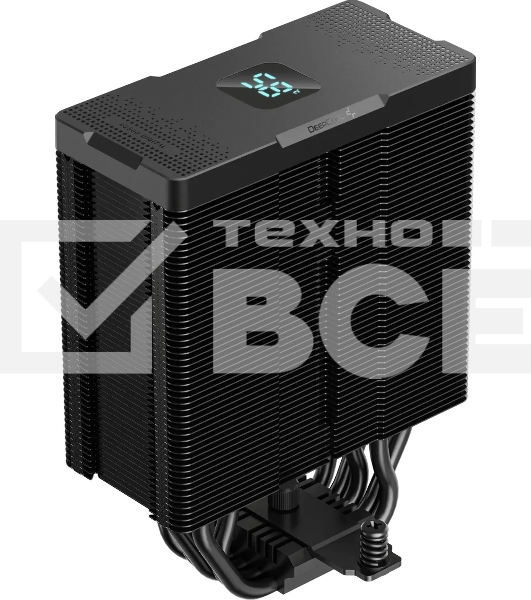 Кулер для процессора DEEPCOOL AG500 DIGITAL BK черный, 120 мм, алюминий/медь, 1950 об/мин, 29.4 дБ, 4 pin, 240 Вт, 158 мм