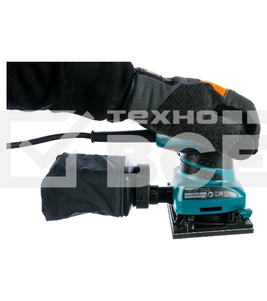 Шлифовальные машины Makita BO4555 ВШМ, 200Вт,114х102мм,14000об\м,ампл-1.5мм,1.1кг,кор,п\сборник,зажим\липучка