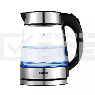 Чайник электрический Kitfort KT-6118 1.7л. 2200Вт прозрачный/серебристый (корпус: стекло)
