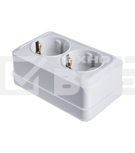 Розетка 2-м BOLLETO с заземл. накл. 7128 бел. ASD / IN HOME 4680005959839