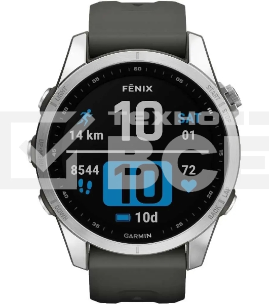 Смарт-часы Garmin Fenix 7s серебристый с графитовым ремешком 42мм