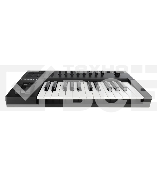 Клавиатура MIDI [25230] Native Instruments [KOMPLETE KONTROL A25] 25 клавиш, полувзвешенная, 8 ручек управления, колеса высоты тона и модуляции, 4-позиционный энкодер, OLED-дисплей, TRS-вход для педали, USB-порт