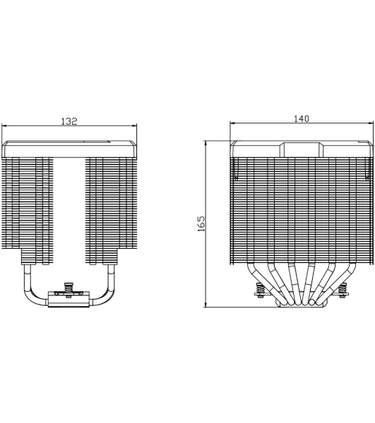 Кулер для процессора CPU Cooler Thermalright Peerless Assassin 140 Digital белый (4-pin PWM, 165мм, Ni/Cu, 6x6мм, 1x120мм + 1x140мм, 82.CFM, 29.6dBA, 1850RPM, S: 1200, 1700, 1851, 115X, 2011, 2066, AM4, AM5, белый)