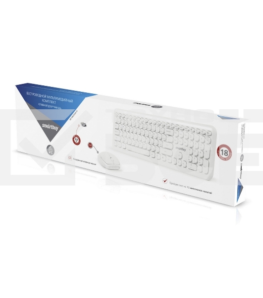 Комплект клавиатура+мышь Smartbuy (SBC-666395AG-W) 666395 белый