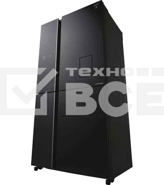 Холодильник Sharp SJWX99ABK серый, трехкамерный морозилка снизу 423/179л