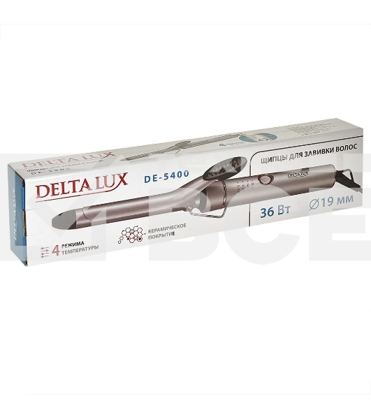Щипцы для завивки волос DELTA LUX DE-5400 серый, 19 мм, 210 °C, 4 режима