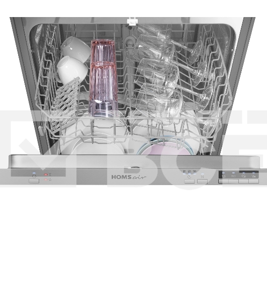 Встраиваемая посудомоечная машина HOMSair DW64E, серебристый, 59.8 см, 12 компл., 49 дБ, класс A++