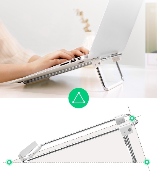 Алюминиевая регулируемая подставка для ноутбука Ugreen LP230-80348 Silver (80348)