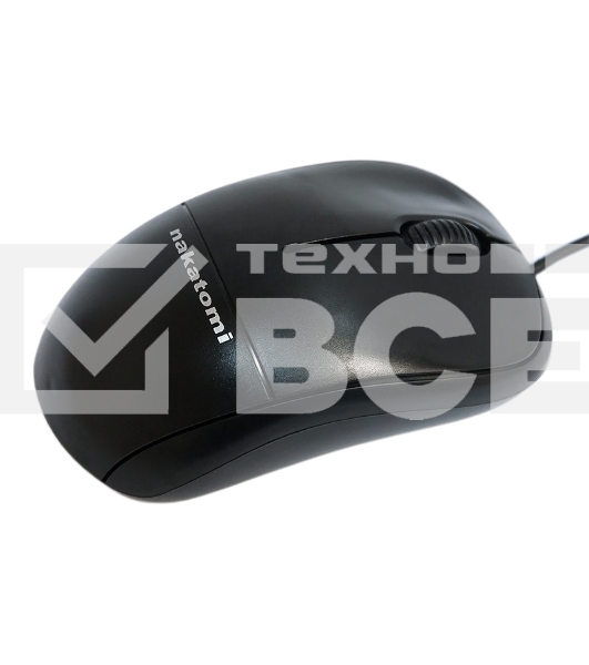 Мышь проводная Nakatomi MON-05U черный, 1000 dpi, USB, кнопки - 3