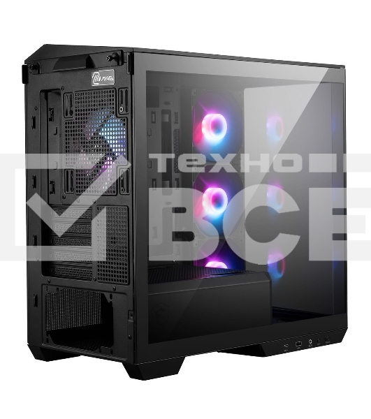 Компьютерный корпус без блока питания Case MSI MAG PANO M100R PZ, Mini-Tower, TG, 4x120мм ARGB, 1xUSB 3.2, 1xUSB 3.2 Type-C, mATX, mITX черный
