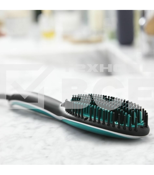 Расческа-выпрямитель Rowenta CF5820F0 черный/зеленый