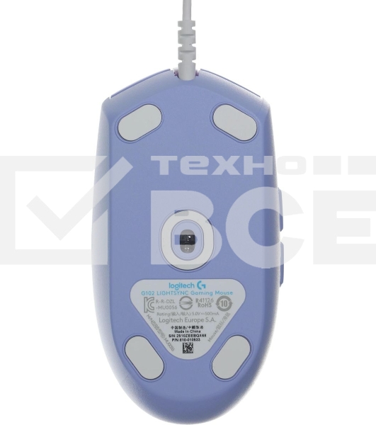 Мышь проводная Logitech G102 LIGHTSYNC фиолетовый, 8000 dpi, USB, кнопки - 6