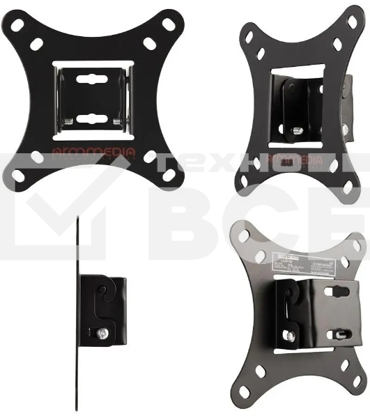 Кронштейн для телевизора Arm Media LCD-02 черный, 15'-32' макс 20 кг, настенный, наклон