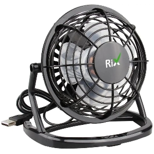 Вентилятор Rix RDF-1500USB чёрный, настольный, 2.5 Вт, 1 скорость, 10 см