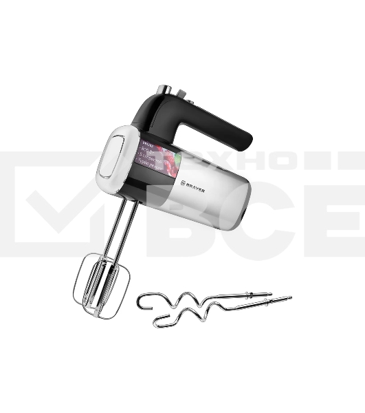 Миксер BRAYER, 800 Вт, 5 скор.реж, турбо,насад. венчики, насад для взбивания