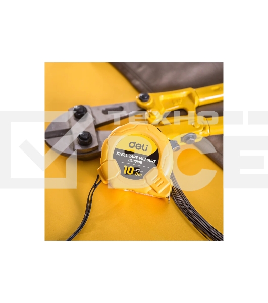 Рулетка Deli DL9010B 10м*25мм Метрическая. Корпус ударопрочный, компактный.