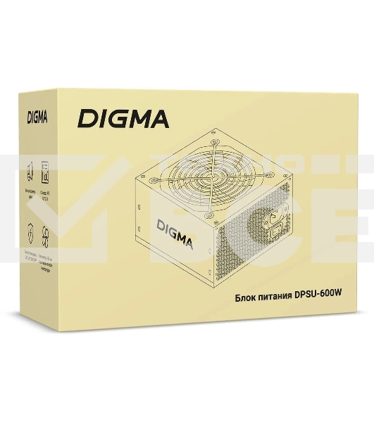 Блок питания Digma DPSU-600W RTL, 600Вт, 120мм, черный