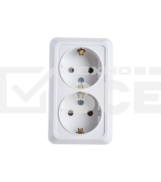 Розетка 2-м BOLLETO с заземл. накл. 7128 бел. ASD / IN HOME 4680005959839