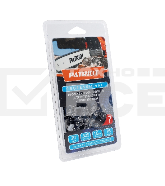 Цепь PATRIOT 21LP-76E, 0,325 1,5 76 звеньев, чизель, PROFESSIONAL (блистер)