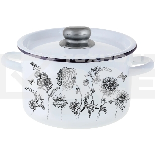 Кастрюля Appetite 1с16с/1 JE TAIME с крышкой, эмалированная сталь, цилиндрическая 2,9 л