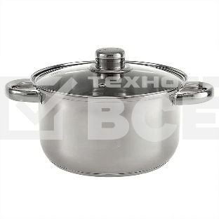 Кастрюля WEBBER BE-157/2 из нержавеющей стали со стеклянной крышкой d=20; 3.5 л (12)