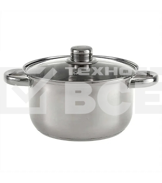 Кастрюля WEBBER BE-157/2 из нержавеющей стали со стеклянной крышкой d=20; 3.5 л (12)