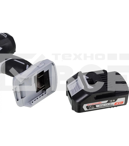 Дрель-шуруповерт аккумуляторная ИНТЕРСКОЛ ДАУ-13/18ВК, Аккумуляторный, 18В, 2 АКБ, Ударный, Кейс