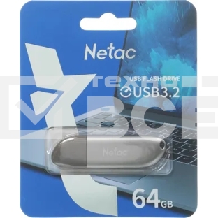 Флешка USB Netac U352 (NT03U352N-064G-32PN), 64Gb, USB 3.0, R/W 110/50, серебристый