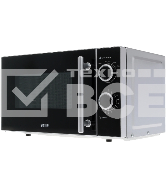 Микроволновая печь Mystery MMW-2032 черный/серебристый, 20 л, 800 Вт, переключатели - поворотный механизм
